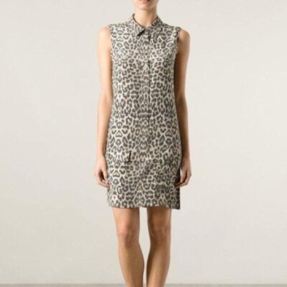 Equipment Lucida Leopard Print Silk Dress Small